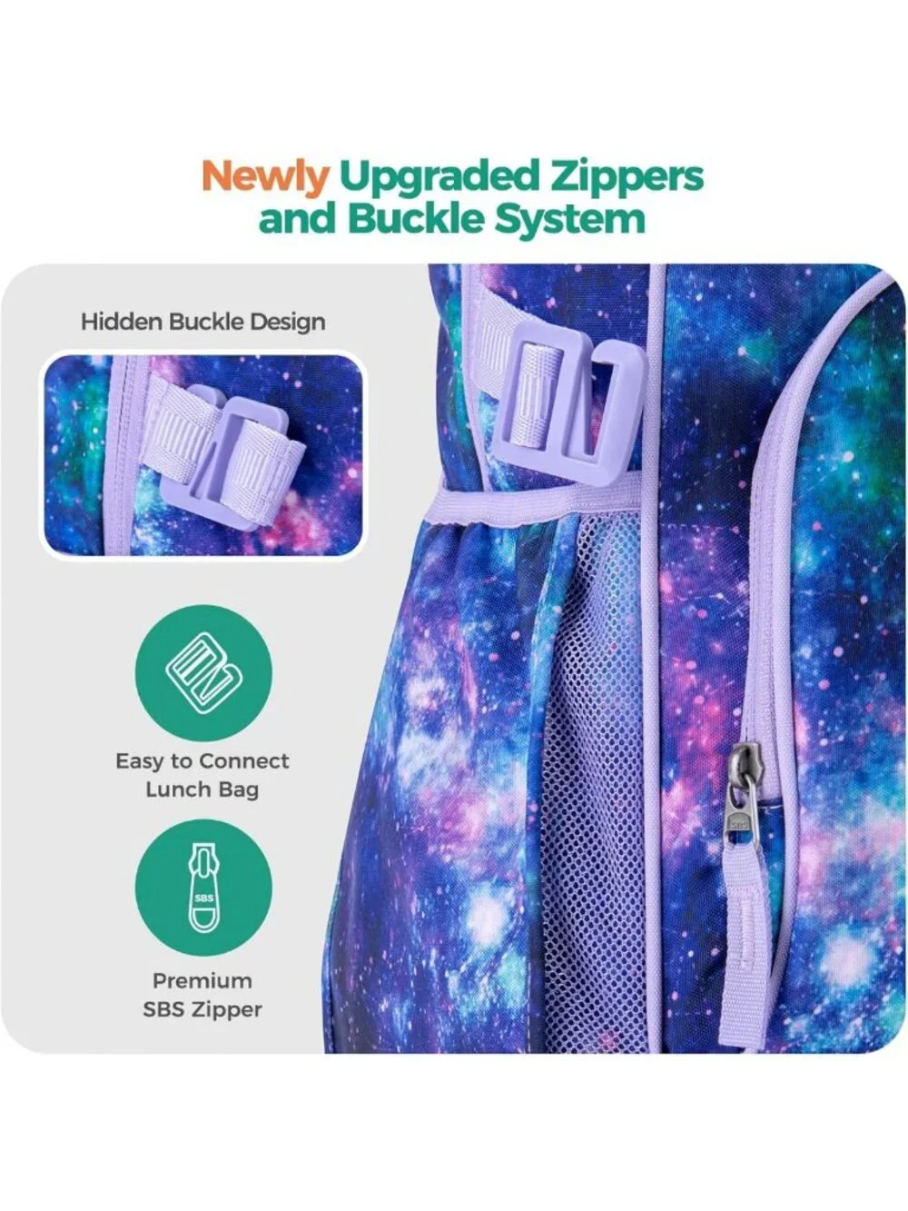 Unicorn Backpack Set for Kids - Girls Bookbag with Lunch Box & Water Bottle, 17